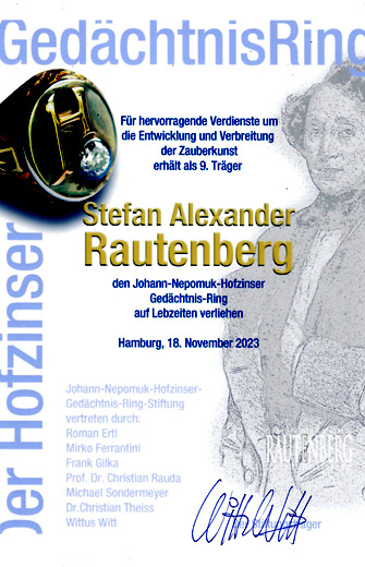 Rautenberg erhält den Hofzinser-Ring