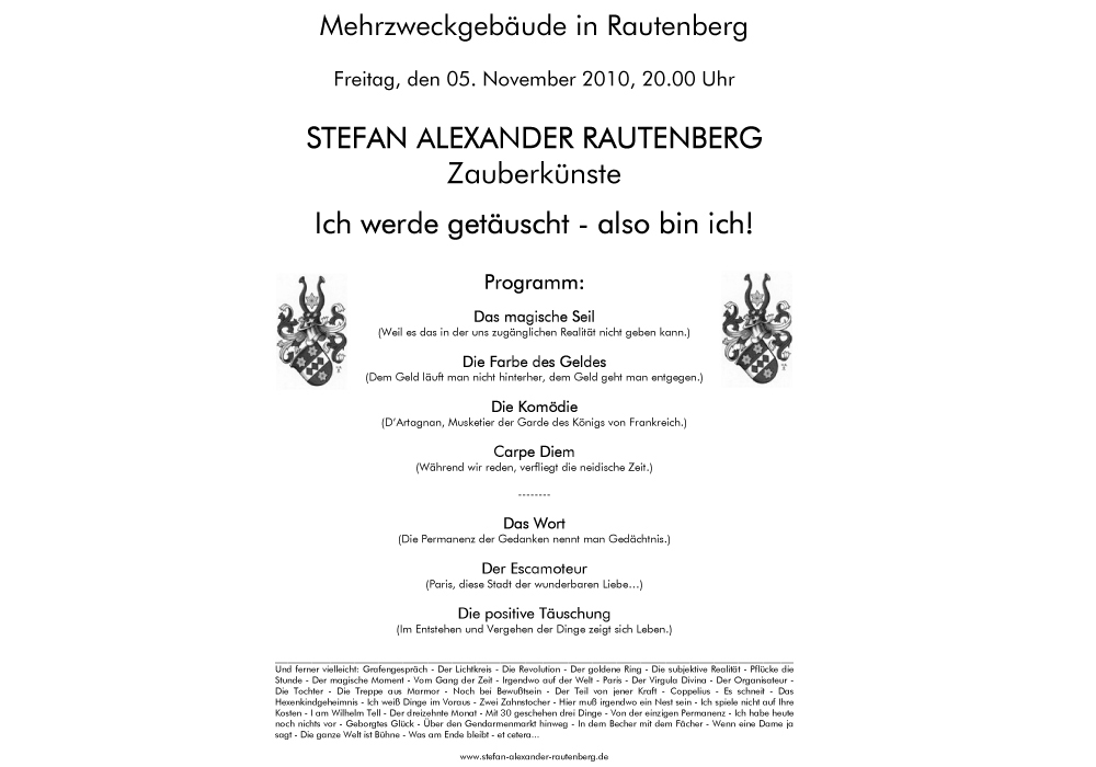 Zaubertheater: Programmplakat